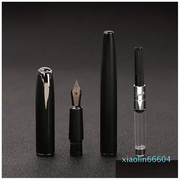 Großhandel Füllfederhalter Pimio Matte Black Series Stift Luxus Metalltinte Weihnachten graviert