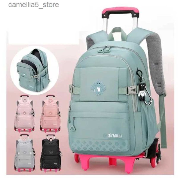 Sırt çantaları okul çantaları tekerlekli sırt çantası çocuklar için kızlar haddeleme sırt çantaları çanta çocuk ortopedi okul sırt çantası tekerlekler arabası seyahat çantası q231108