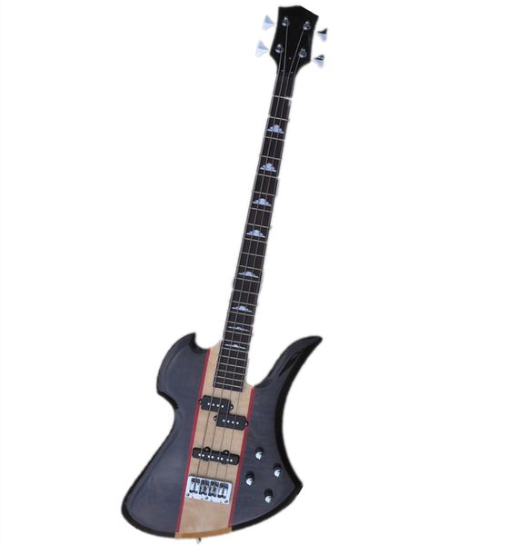 4 Strings de forma incomum corporal baixo guitarra com hardware cromado oferece logotipo/cor personalizada