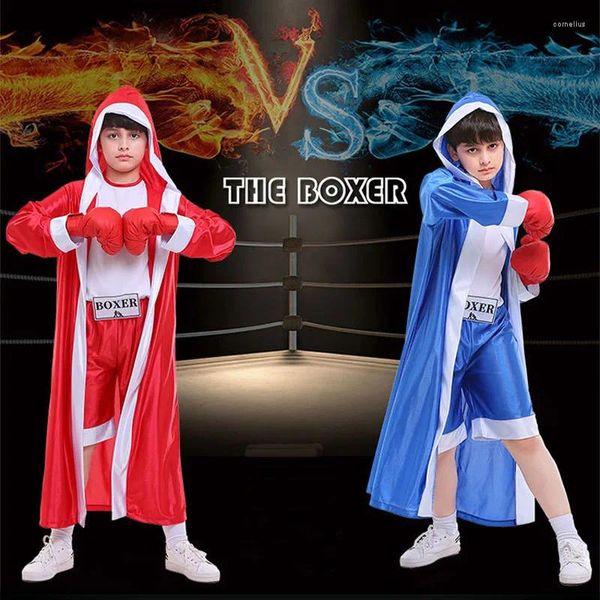 Costume a tema per bambini The Boxer Glove Fight Costumes Cosplay per ragazzi Combattenti di scena per feste in maschera di Halloween