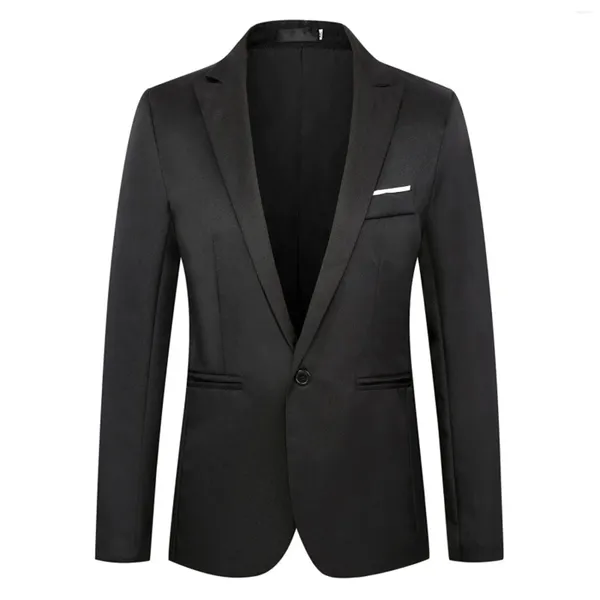 Erkekler Suits Mens Slim Fit Suit One Düğmesi Düz Renkli Yakel Blazers Ceket İş Resmi Düğün Partisi Homecoming