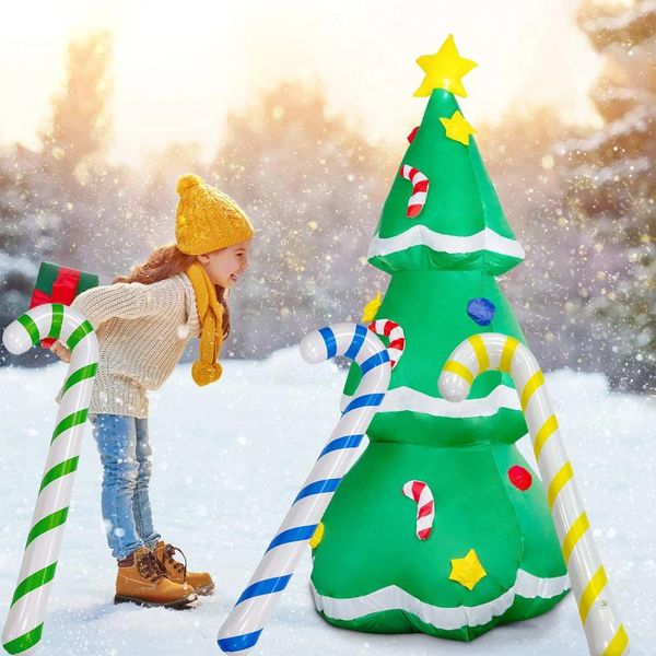 Noel dekorasyonları büyük şişirilebilir pvc şeker kamışı sopa balonları açık hava bastonlar için xmas dekorasyon malzemeleri 2024
