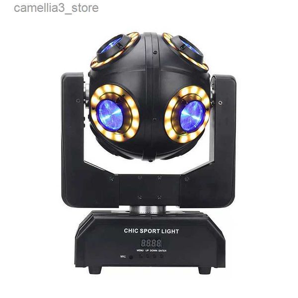 Hareketli Kafa Işıkları Yeni 10W*8 RGBW LED Sahne Işın Etkisi Futbol Işık DMX Ses Kontrolü DJ DJ EKİPMAN DJ DISCO BAR Taşınma Kafası Q231107