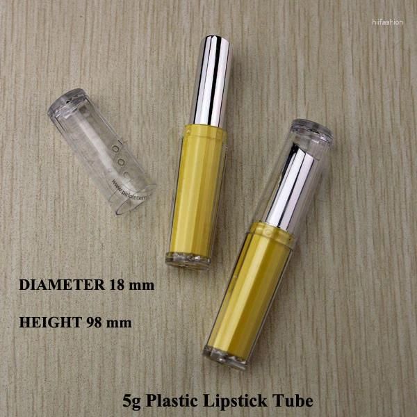 Lagerflaschen Kapazität 5g 50 Stück/Los UV Lippenstift Tube Gelb Rot der Lippe