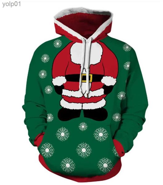 Felpe con cappuccio da uomo Felpe 2023 Brutto maglione di Natale unisex Stampa 3D Divertente Pullover di Natale Felpa con cappuccio Uomo Donna Autunno Inverno Abbigliamento taglie fortiL231107