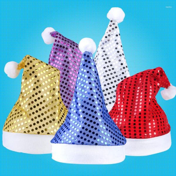 Decorazioni natalizie 5 colori adorabili glitter Dot Babbo Natale pupazzo di neve Cappello da festa morbido per adulti Regali per regalo di felice anno