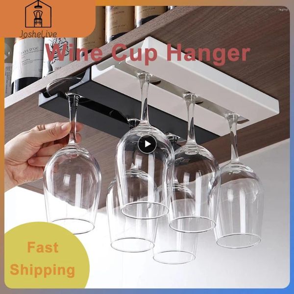 Haken 1/2 Stück Punch Free Stemware Inverted Weinglas Hängeregal Küche Wohnzimmer Haushalt Rot