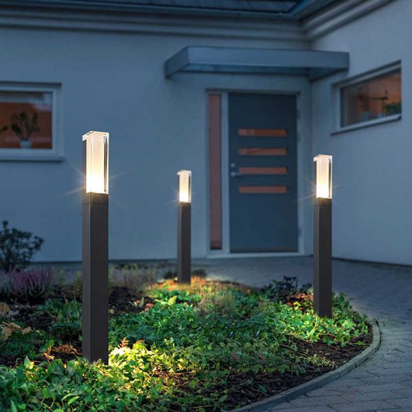 Rasenlampen im Freien wasserdichtes IP65 10W LED Rasenlampe neue Art-Aluminiumsäulen-Gartenweg-Quadrat-Landschaftsrasen beleuchtet AC85-265V P230406