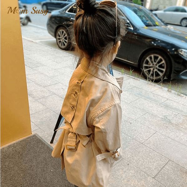 Yavaş moda kız bebek erkek trenç ceket bebek yürümeye başlayan çocuk trençap ceket haki uzun bahar sonbahar çocuk toz kıyafetleri 1 10y 230407