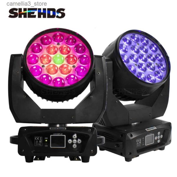 Moving Head Lights 1/2 Stück LED Wash 19x15W RGBW Zoom Beam Moving Head Beleuchtung mit Flightcase für DJ Disco KTV Bar Nachtclub Bühnenlicht Q231107