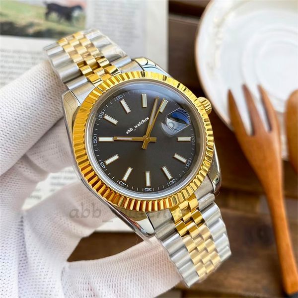 ABB_WATCHES Orologio da uomo Coppia Orologi meccanici automatici al quarzo Orologio da polso moderno e casual da uomo Data Solo orologi in oro Orologio rotondo in acciaio inossidabile Regali di Natale