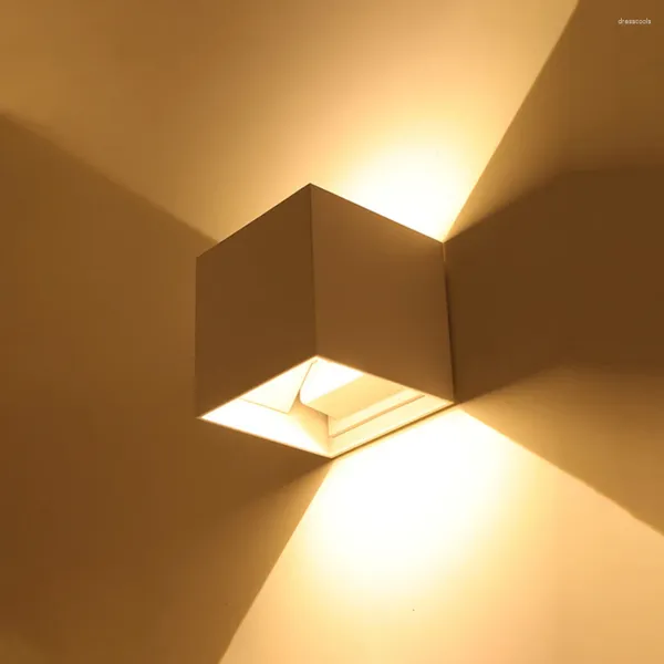 Lâmpada de parede 6w/10w cubo varanda luz para baixo ajustável minimalista casa iluminação quadrada para el corredor sala estar villa corredor varanda