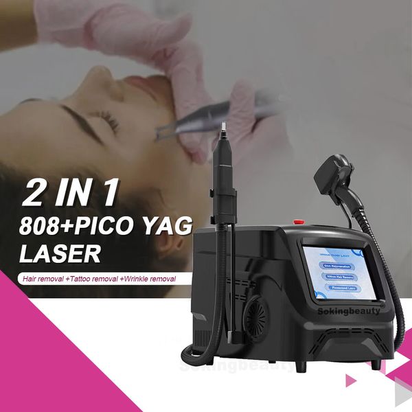 Rápido indolor permanente 3 comprimento de onda 755nm 808 nm 1064nm remoção de pêlos a laser de diodo Q comutado máquina de remoção de tatuagem a laser Nd Yag todo o tipo de pele