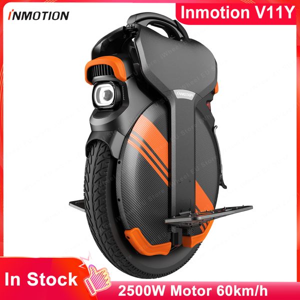 Il più nuovo INMOTION V11Y Monociclo Sospensione pneumatica 84V 2500W 1500wh Auto Balance Scooter Elettrico Maniglia incorporata Monowheel Hoverboard EU Stock