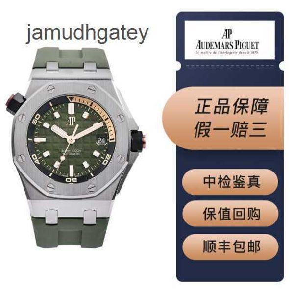 Ap Orologi da polso svizzeri di lusso Royal Oak Offshore Serie 15720st Avocado Piatto verde Quadrante verde Puntatore in oro 42 mm Set completo di diametri DPSA