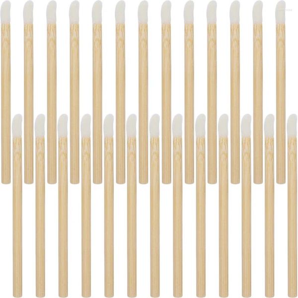 Pennelli per trucco 100 pezzi Pennello per labbra Applicatori in legno Bacchette usa e getta Rossetto portatile