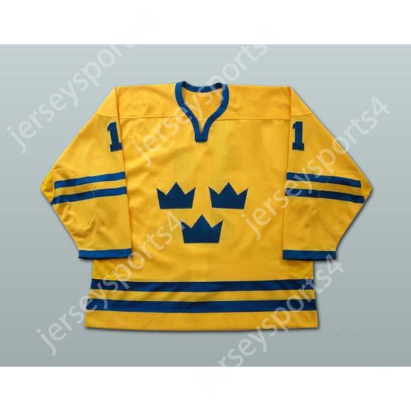 Benutzerdefiniertes DANIEL ALFREDSSON WORLD CUP TEAM SCHWEDEN TEAM HOCKEY JERSEY oben genäht S-M-L-XL-XXL-3XL-4XL-5XL-6XL