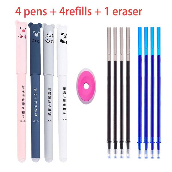 Pens em Gel Animais PANDA PENA AGRABILIÁRIA 0,5 mm Azul Recarias pretas Haste