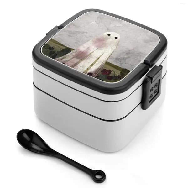 Stoviglie Raccolta Bento Box Scomparti Insalata Contenitore per frutta Fantasma Haunt Succo Natura Personalizzato Doppio strato