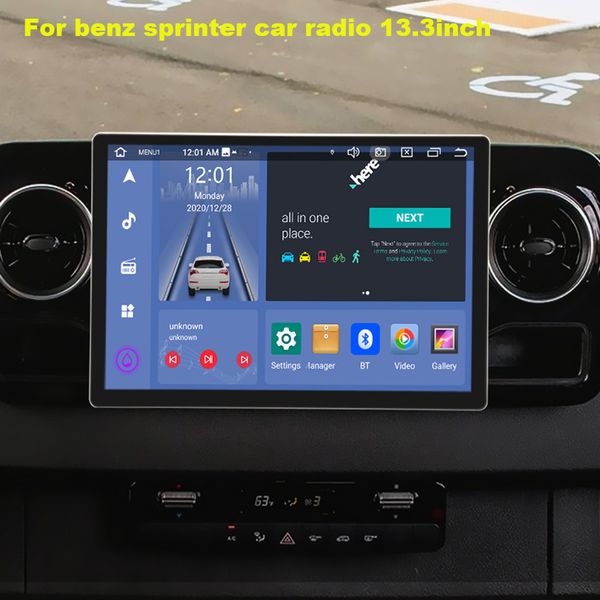 13.3inch 2din stereo otomobil dvd Radyo Mercedes Benz Sprinter için 2013-2018 Android Radyo GPS navigasyon arabası Multimedya Oyuncu Carplay