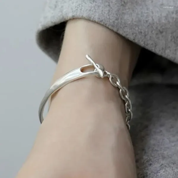Link pulseiras dayin criativo assimetria corrente emenda pulseira para mulheres casais moda simples esfrega geométrica aniversário jóias presentes