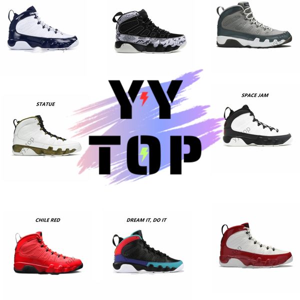 Neue Jumpman 9 9S Männer Basketballschuhe Bred University Gold Blau Gym Chile Rot UNC Cool Particle Grey Racer Blau Statue Anthrazit Sport Sneakers Trainer Größe 7-13