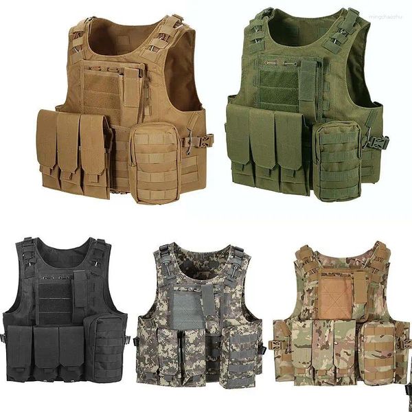 Giacche da caccia Gilet mimetico per esterni Gilet tattico Molle Gilet regolabile Paintball Gioco Armatura Porta piastre Militare