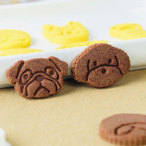 Moldes de cozimento mini filhote de cachorro cortador de biscoito bolo imprensa molde cão biscoito diy fondant selo pastelaria açúcar artesanato forma ferramentas de cozinha