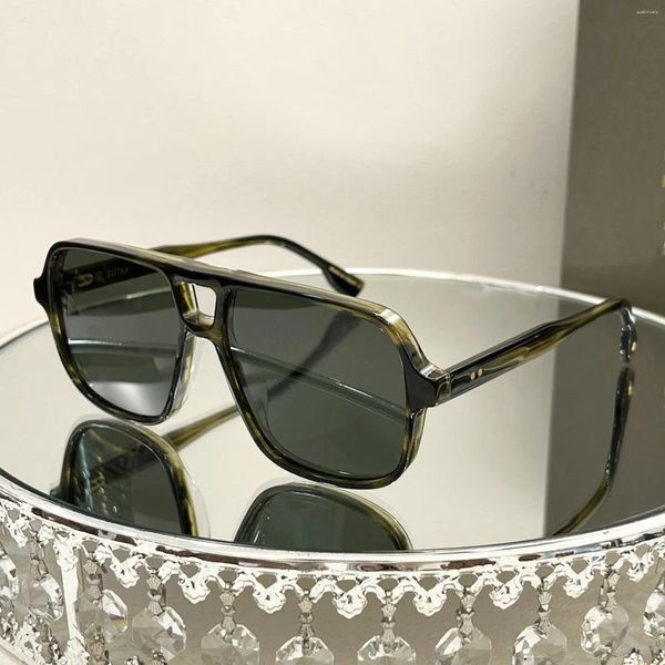 Солнцезащитные очки Классическая модель с двойной перемычкой для мужских модельеров Женские очки в стиле ретро Модные