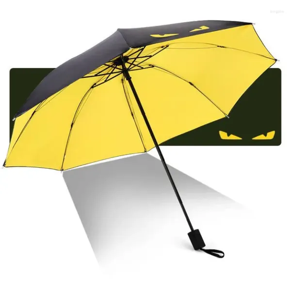 Зонты 20 шт., складной зонт от солнца «Глаз дьявола», черный пластик, автоматическая защита двойного назначения от дождя