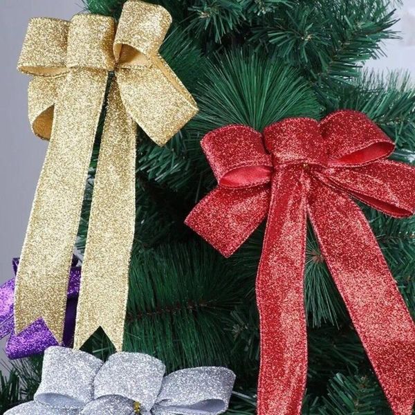 Decorações de natal grandes arcos árvore bowknot ornamentos presente festa decoração de natal feliz ano interior ao ar livre navidad