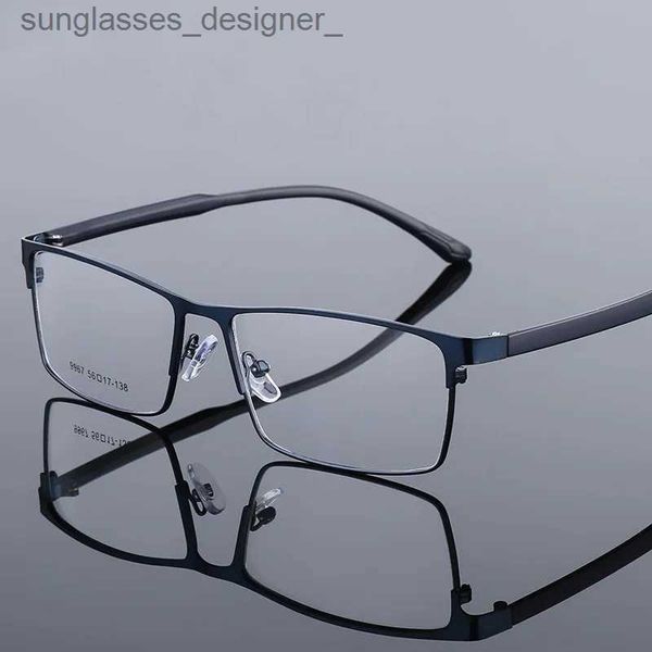 Montature per occhiali da sole 147-56-36Occhiali da vista in lega di titanio oversize Montatura da uomo in metallo quadrato miopia Occhiali da vista ottici completi Occhiali trasparentiL231107