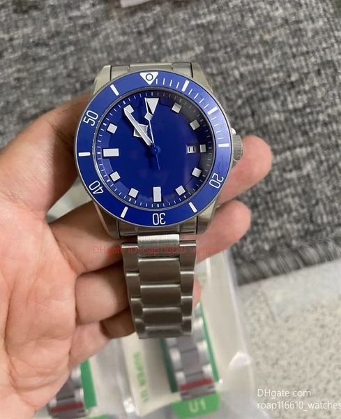 Erkekler Daha Kaliteli Saatler İzle 42mm Siyah Dial Titanyum Seramik BEE SAPPHIRE CAM HAREKETİ Mekanik Otomatik Erkekler Kol saatleri