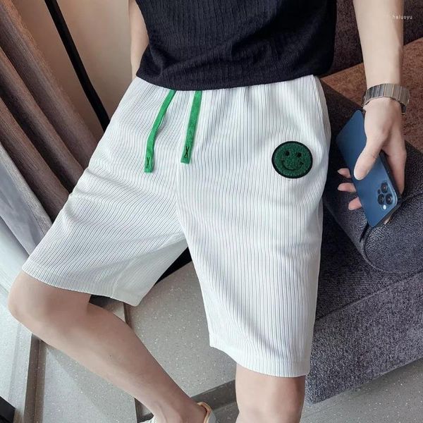 Мужские шорты 2023, весенняя корейская модная белая уличная одежда Harajuku, спортивная шнуровка