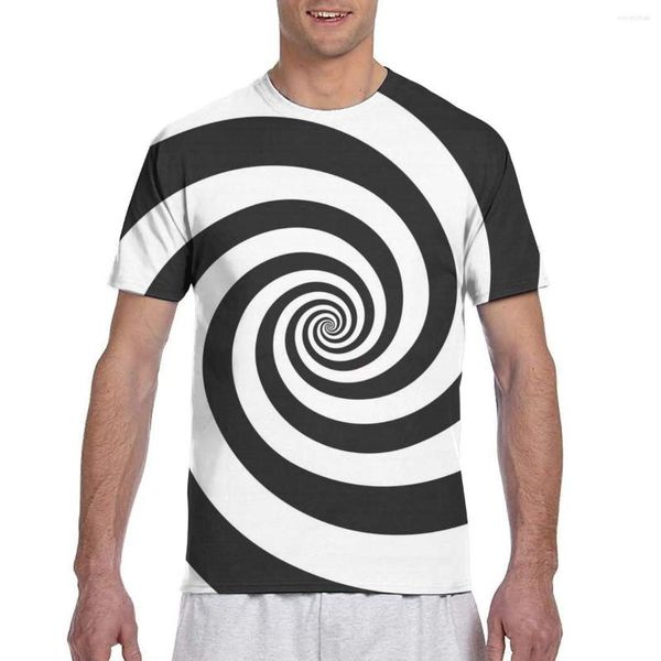 Erkek Tişörtleri 2023 Erkek Moda Yaz Kısa Kollu T-Shirt Sıradan Hipnotik Spiral Tshirt İnsan için Tam Basılı