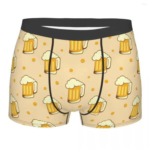 Modello di mutande con boccale di birra Intimo da uomo Boxer Slip Pantaloncini Mutandine Umorismo Traspirante per uomo