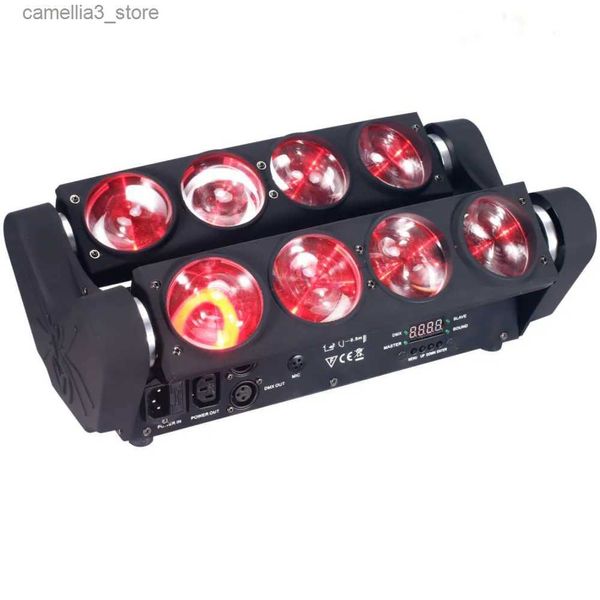 Luzes de cabeça em movimento LED Spider Luz da cabeça em movimento 8x15W 4in1 RGBW LED Party Light DJ Iluminação Viga de iluminação DMX DJ Luzes Disco Barra Q231107