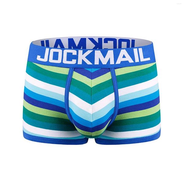 Cuecas masculinas boxers shorts de algodão respirável cuecas masculinas calzoncillos hombre desliza arco-íris listras noite wear