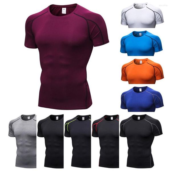 Camisetas masculinas lnncdis Moda Manga curta o pescoço T-shirt Men Tops Fitness Spring Sports Compression Shirt Homme Tracksuit Playeras De