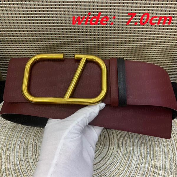 7 cm 2 cm Designer-Gürtel, luxuriöser Herrengürtel, neuer, ultrabreiter, ultradünner Taillengürtel für Damen, Leder, Buchstabenknopf, Jeansrock, Trenchcoat, verziert mit allen passenden Gürteln