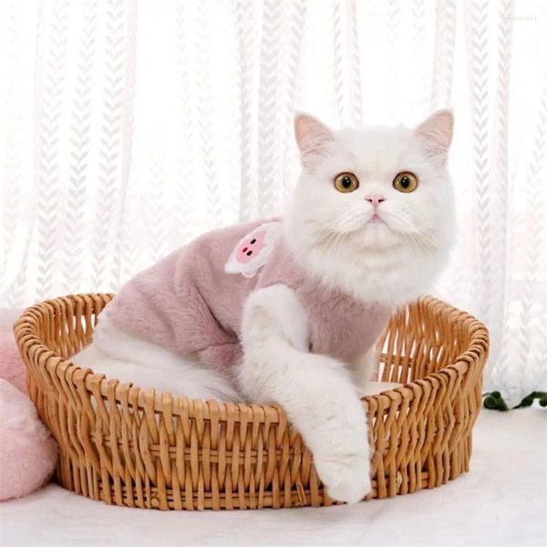 Trajes de gato macio velo casaco de cachorro quente roupas de inverno confortável anti queda de cabelo cães moletom para chihuahua/cachorro