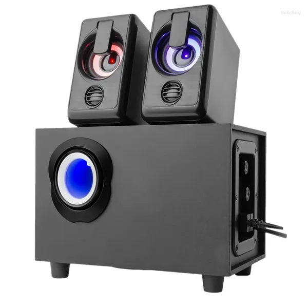 Altoparlanti combinati Altoparlante per computer Sistema multimediale stereo con subwoofer Ingresso audio RGB da 3,5 mm adatto per PC portatile