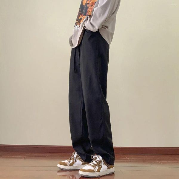 Pantaloni da uomo uomo streetwear autunno sciolto in stile americano retrò casual quotidianamente larghi pantaloni adolescenti a gambo a gamba larga oversize solido