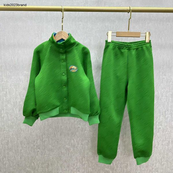 Yeni çocuk eşofmanları bebek kıyafetleri mektup logosu jakard çocuk ceket takım elbise boyutu 100-160 sonbahar tek göğüslü ceket ve pantolon nov05