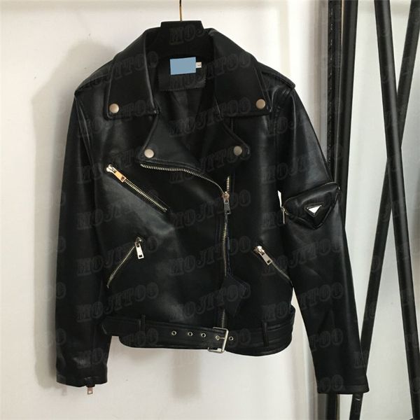 Emblema de metal PU jaquetas de couro para mulheres designer de moda casacos hiphop estilo rua motocicleta jaqueta outwear