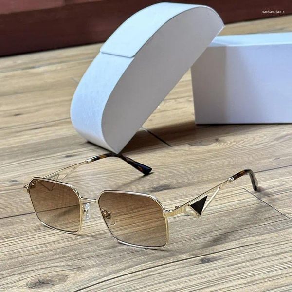 Occhiali da sole 2023 Designer di marca Donna Occhiali da sole senza montatura Occhiali quadrati Occhiali estivi in lega UV400