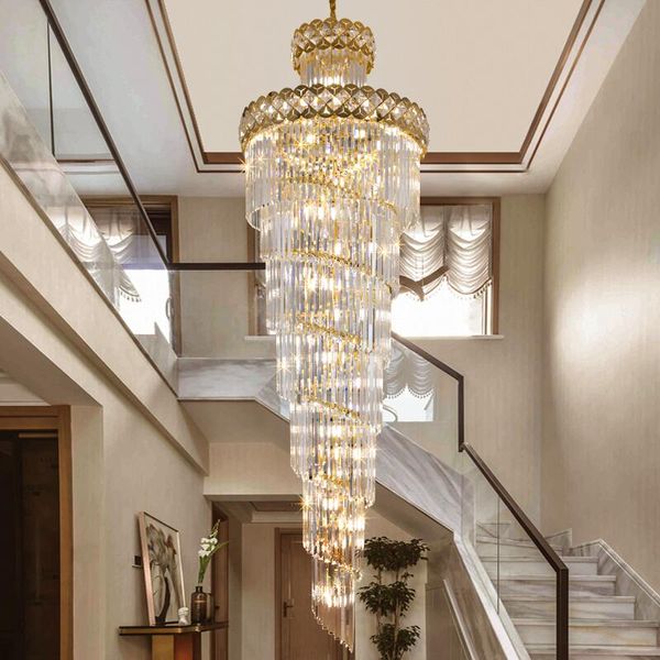 Modern Art Deco Büyük Kolye Lüks Zarif K9 Kristal Avize LED Kolye Lamba Aydınlatma Oturma Odası için