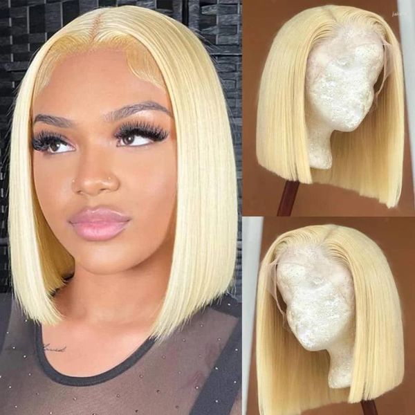 Kısa Bob Wig 13x4 HD Şeffaf Dantel Ön Hızsız Kemik Düz Frontal İnsan Saç Perukları Siyah Kadınlar İçin% 180