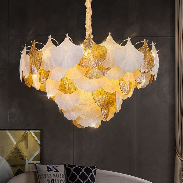 Oturma odası lambası Fransız yatak odası lambası ışık lüks kristal avize nordic ışık lüks salon sanat yaratıcı tasarım kabuk lambası