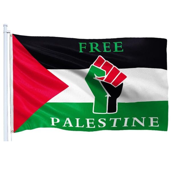 ZK20 Polyester 3 x 5 Fuß 90 x 150 cm 2 x 3 Fuß 60 x 90 cm PLE PS Palästina-Flagge Großhandel Fabrikpreis Gaza palästinensisches Banner